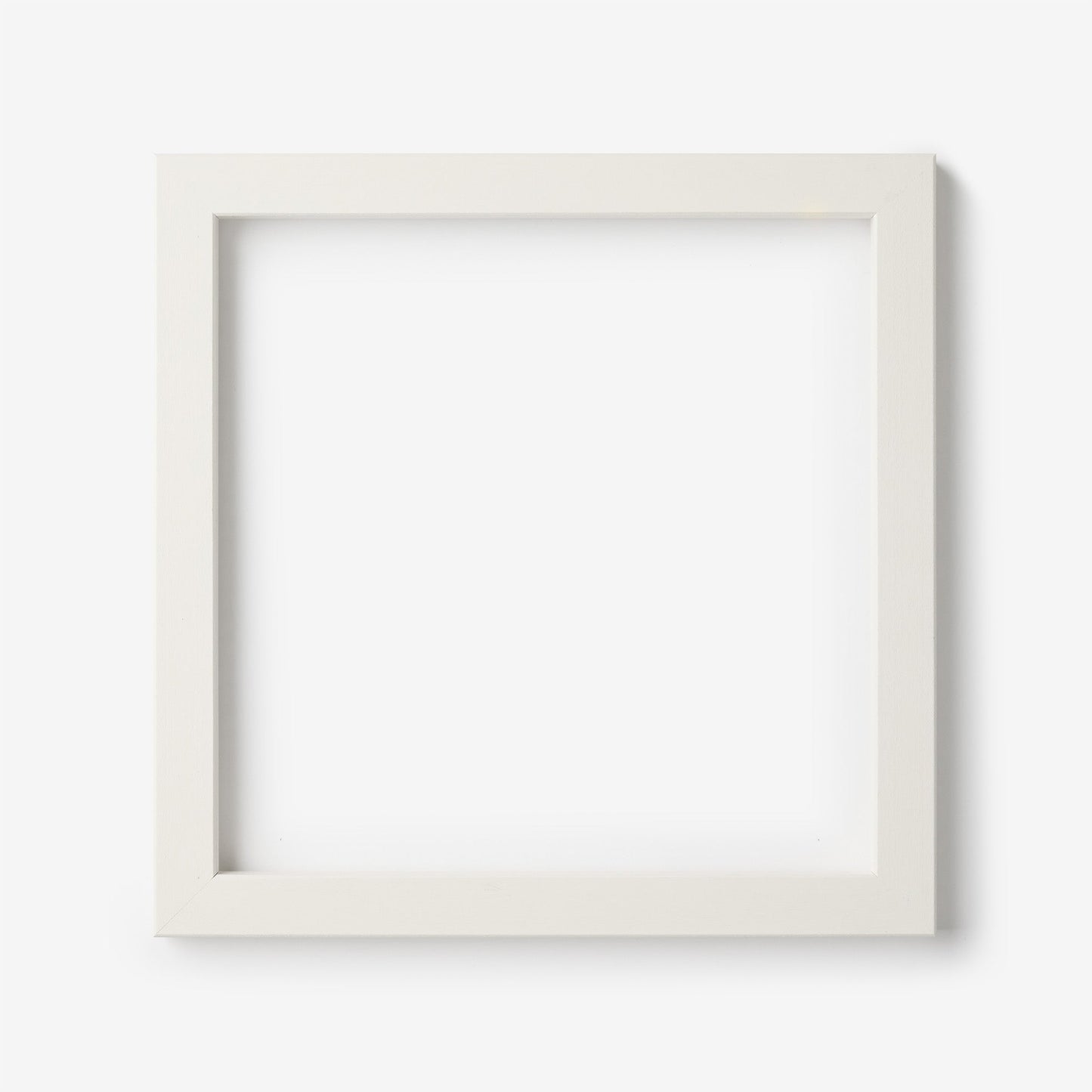 A medium square white frame on a white background