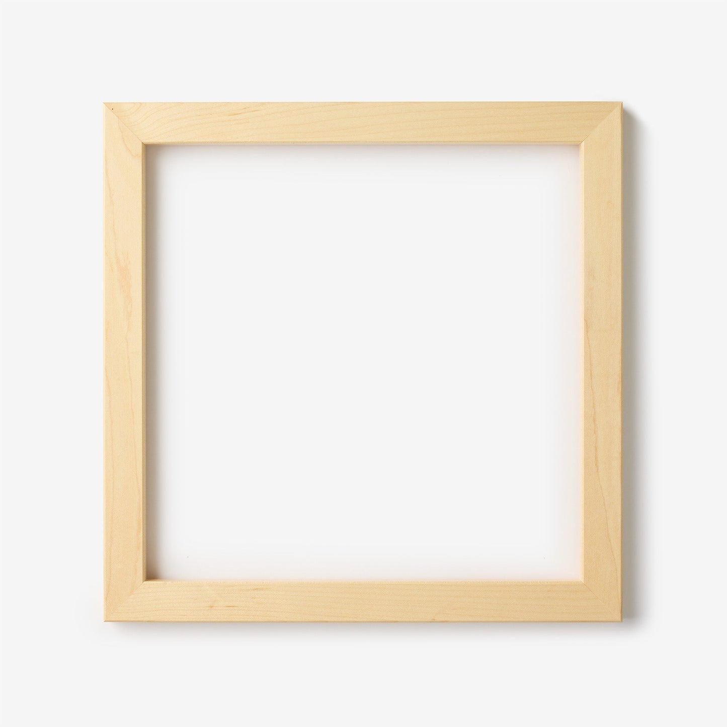 A medium square maple wood frame on a white background