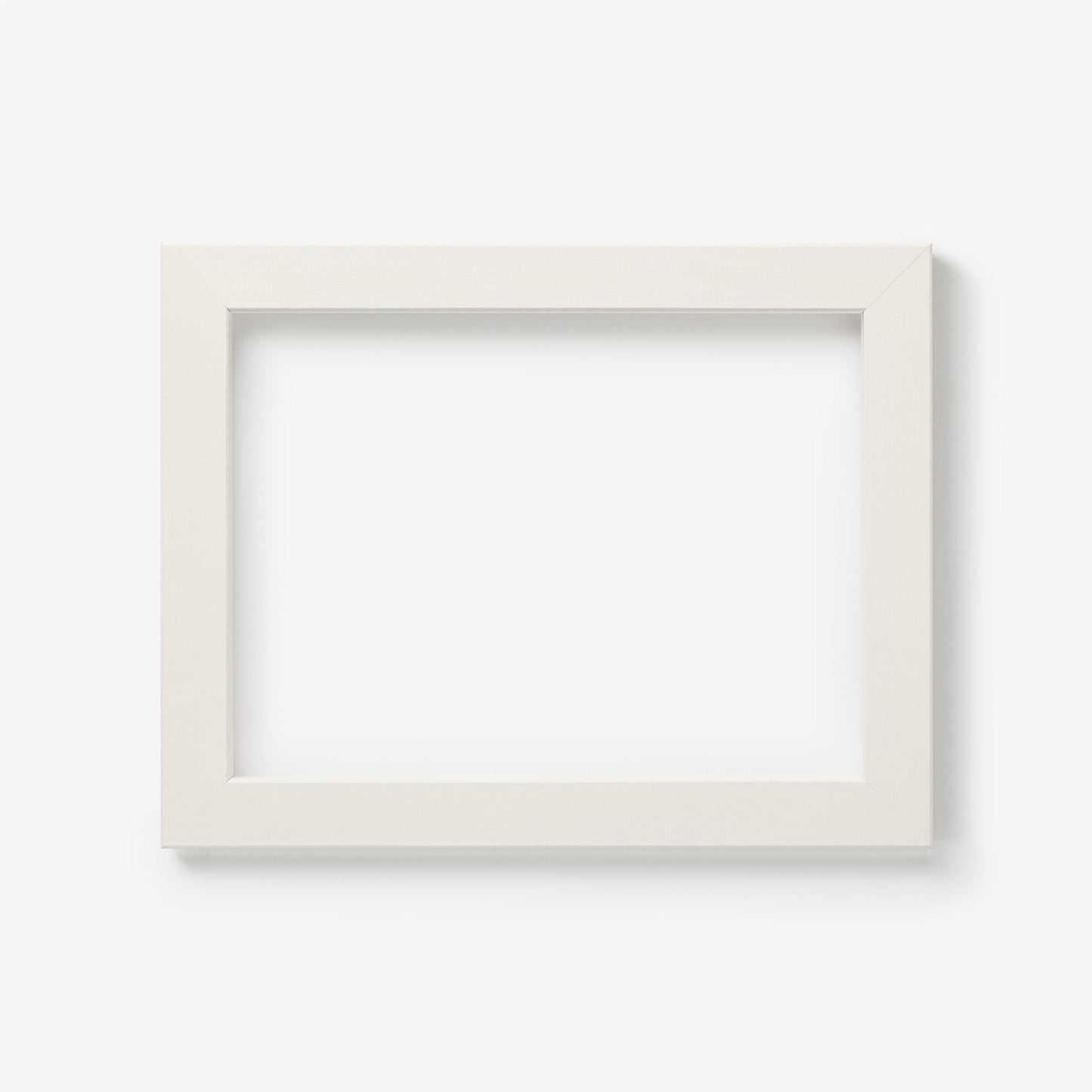 A small rectangle white frame on a white background