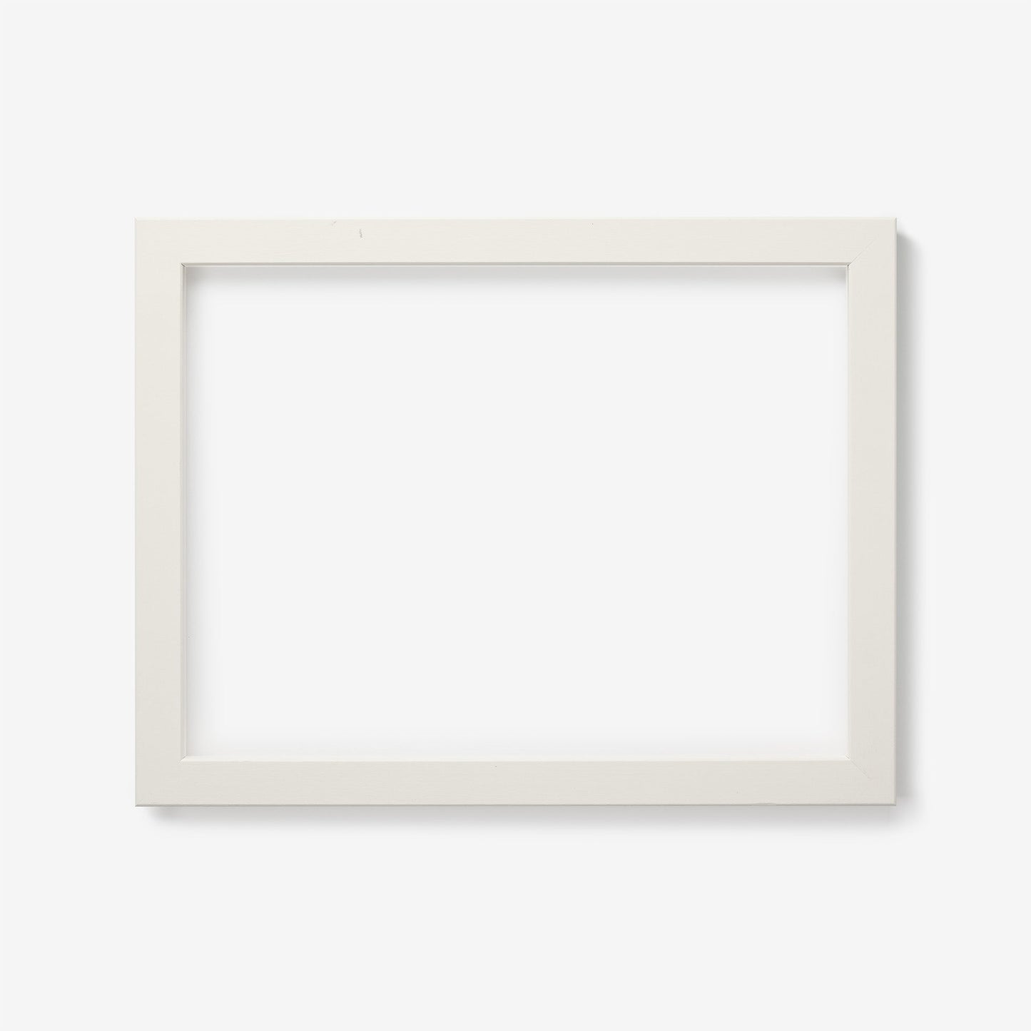 A medium rectangular white frame on a white background
