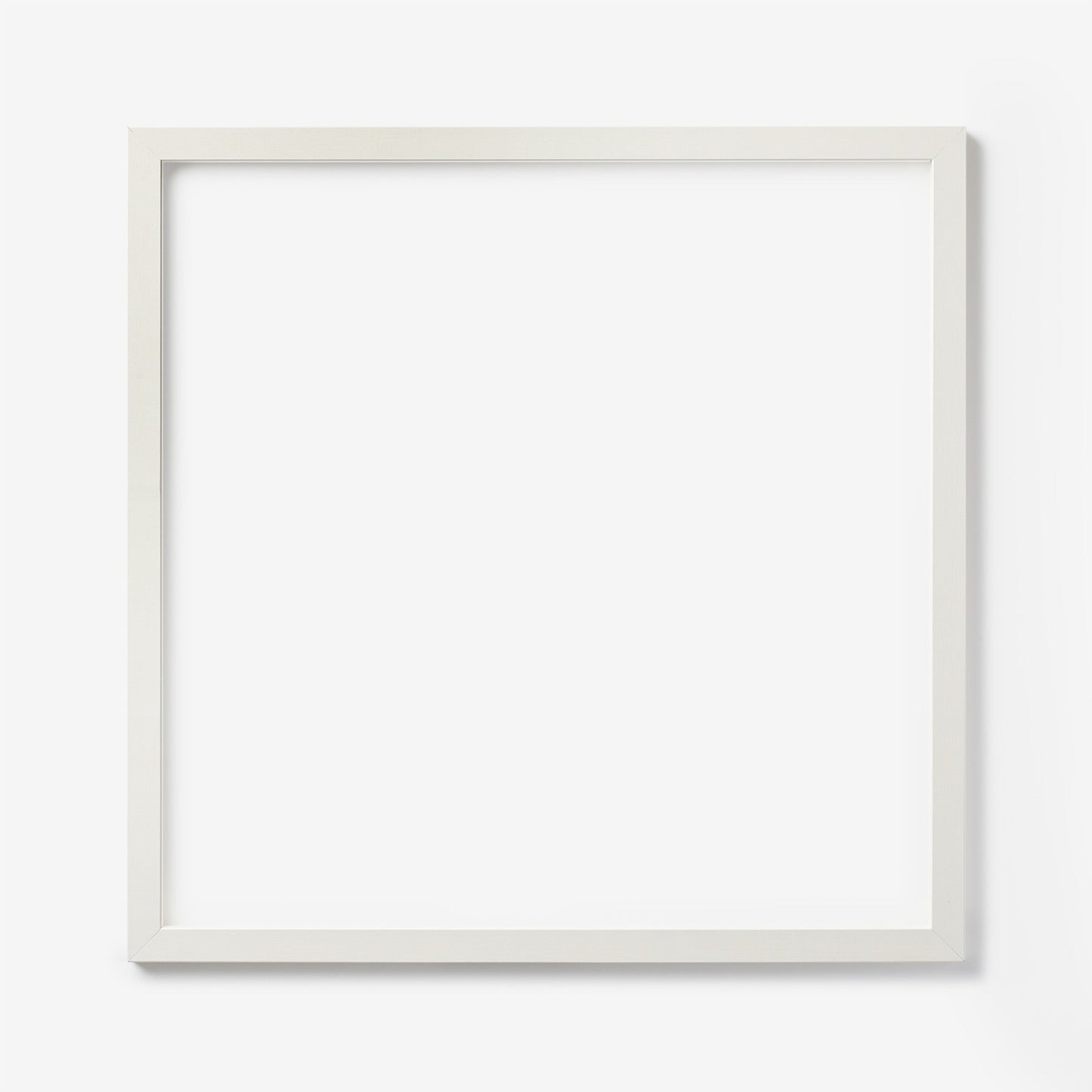 A large square white frame on a white background
