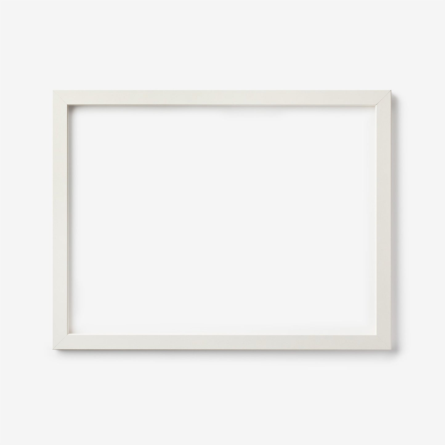 A large rectangular white frame on a white background