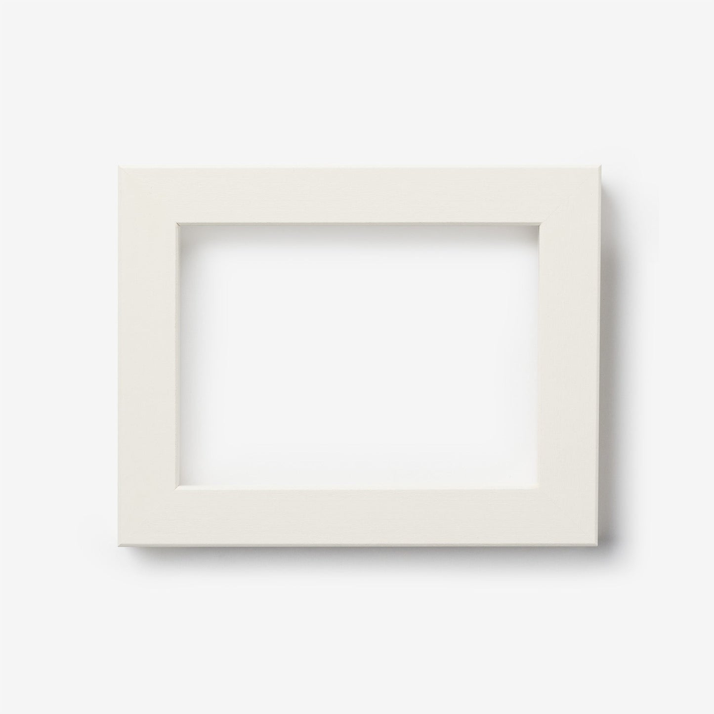 An extra small rectangular white frame on a white background