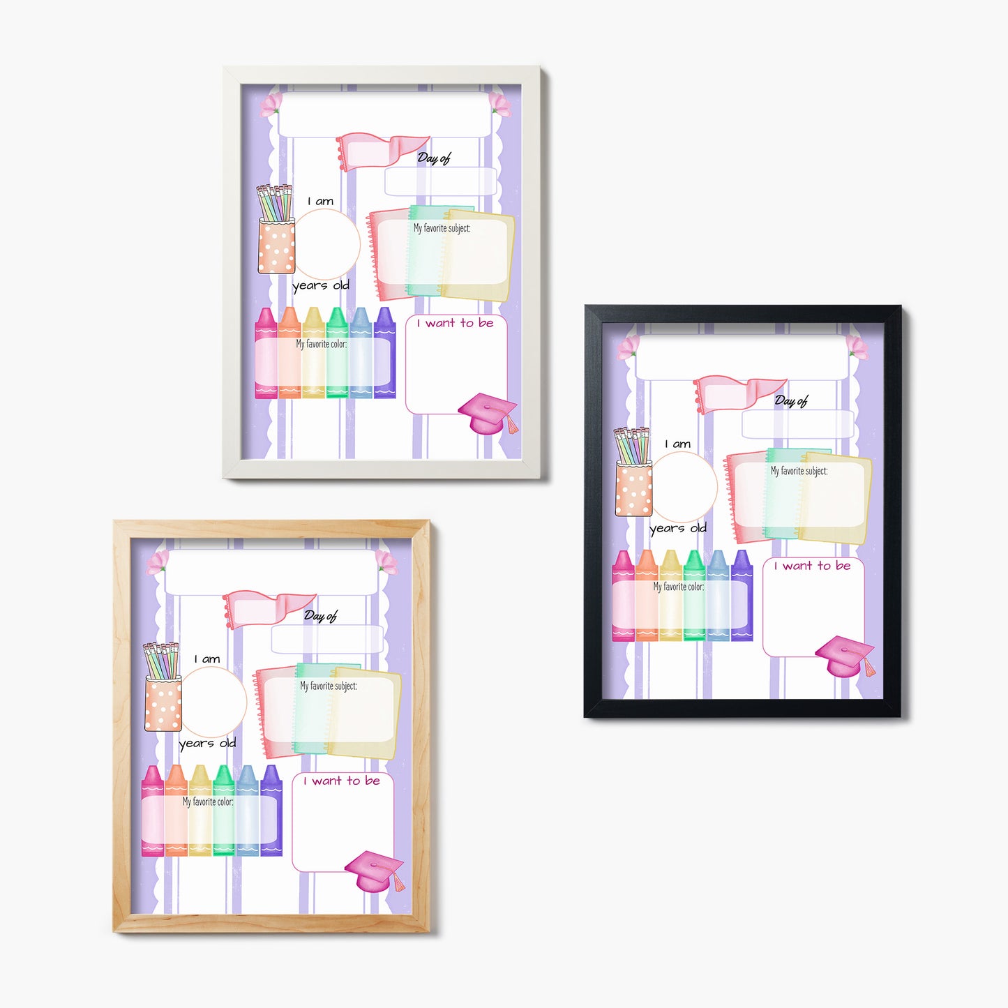 Writable Big Day Board: Berry Bright