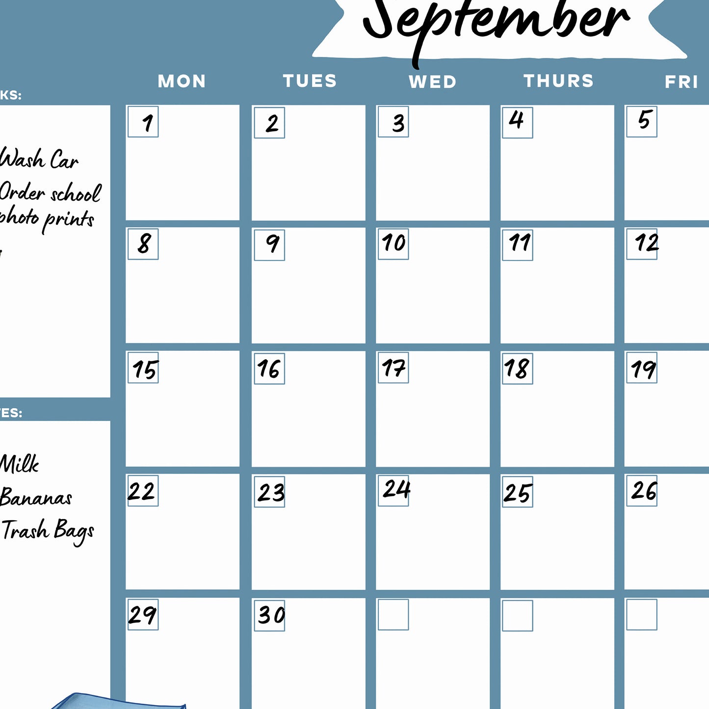 Writable Family Calendar: Sky Stream