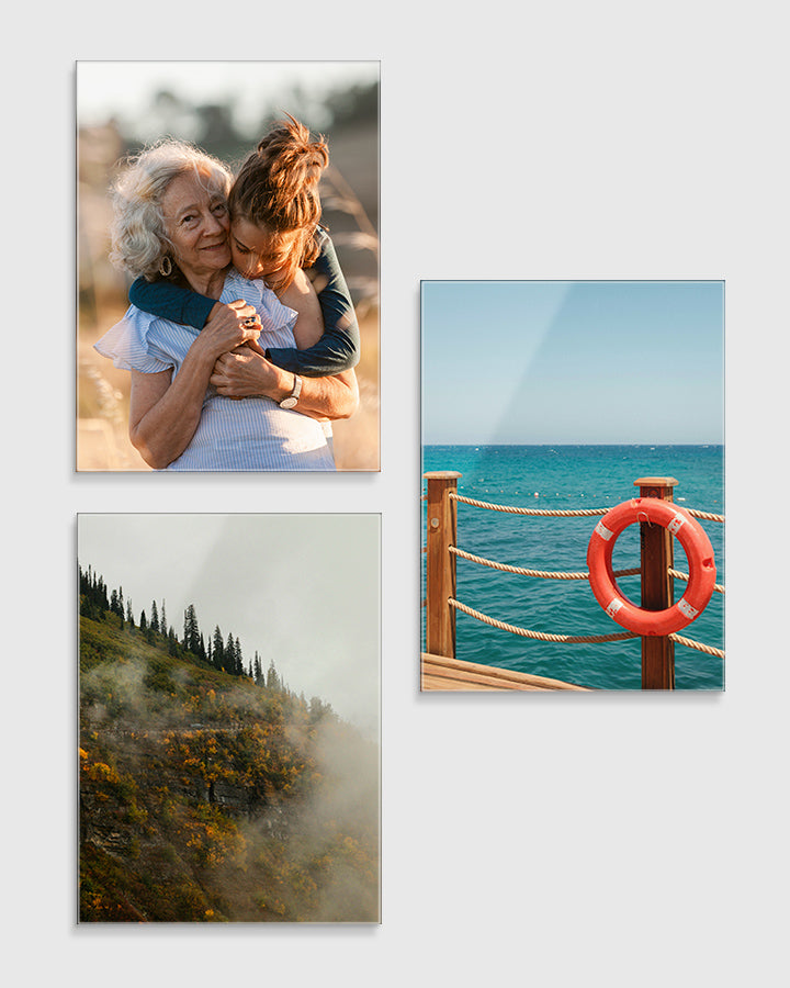 3 Large Glass Prints Bundle