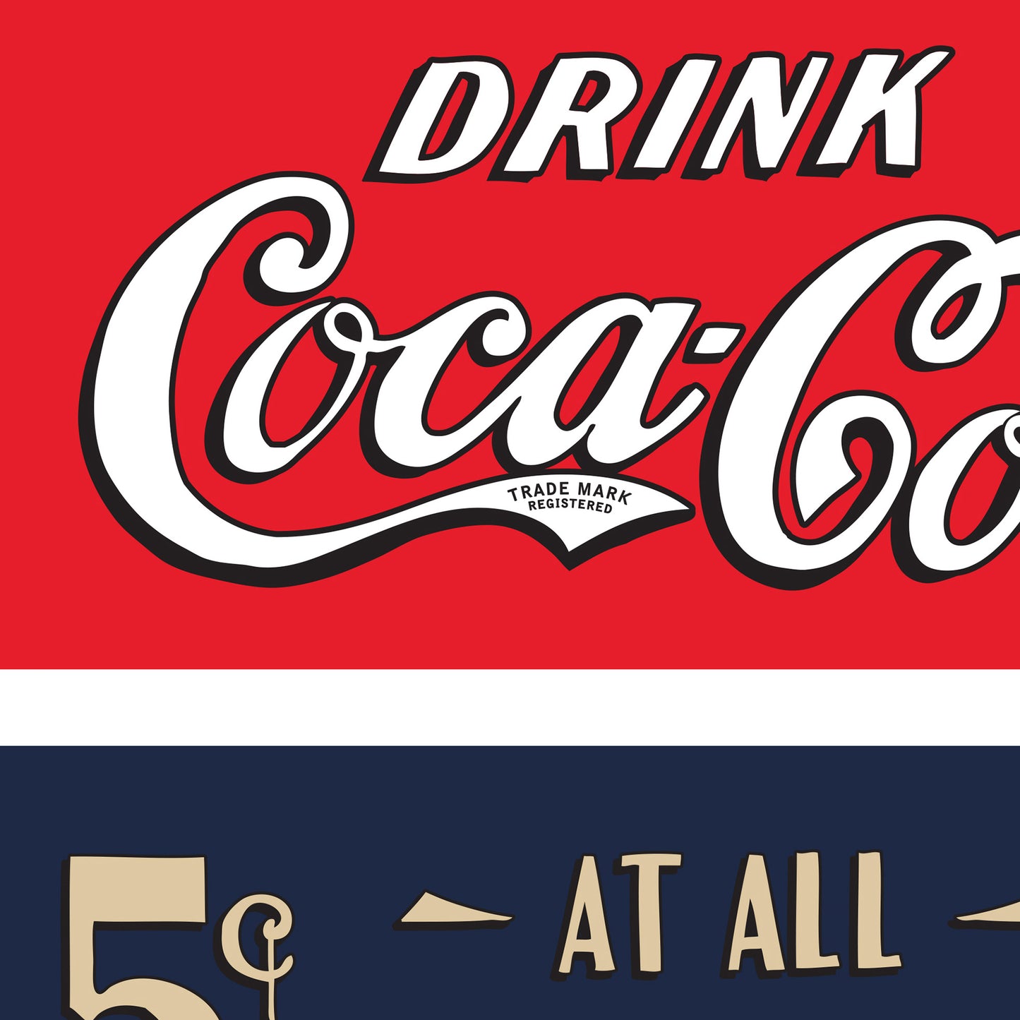Coca-Cola Heritage 5 Cent Sign