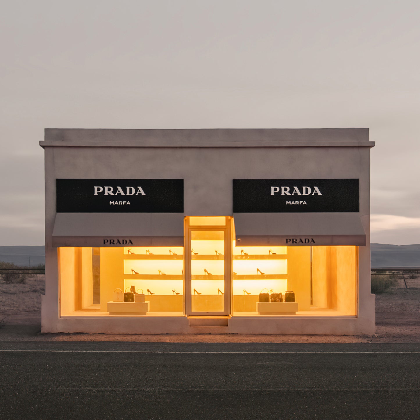 Prada Marfa After Dark