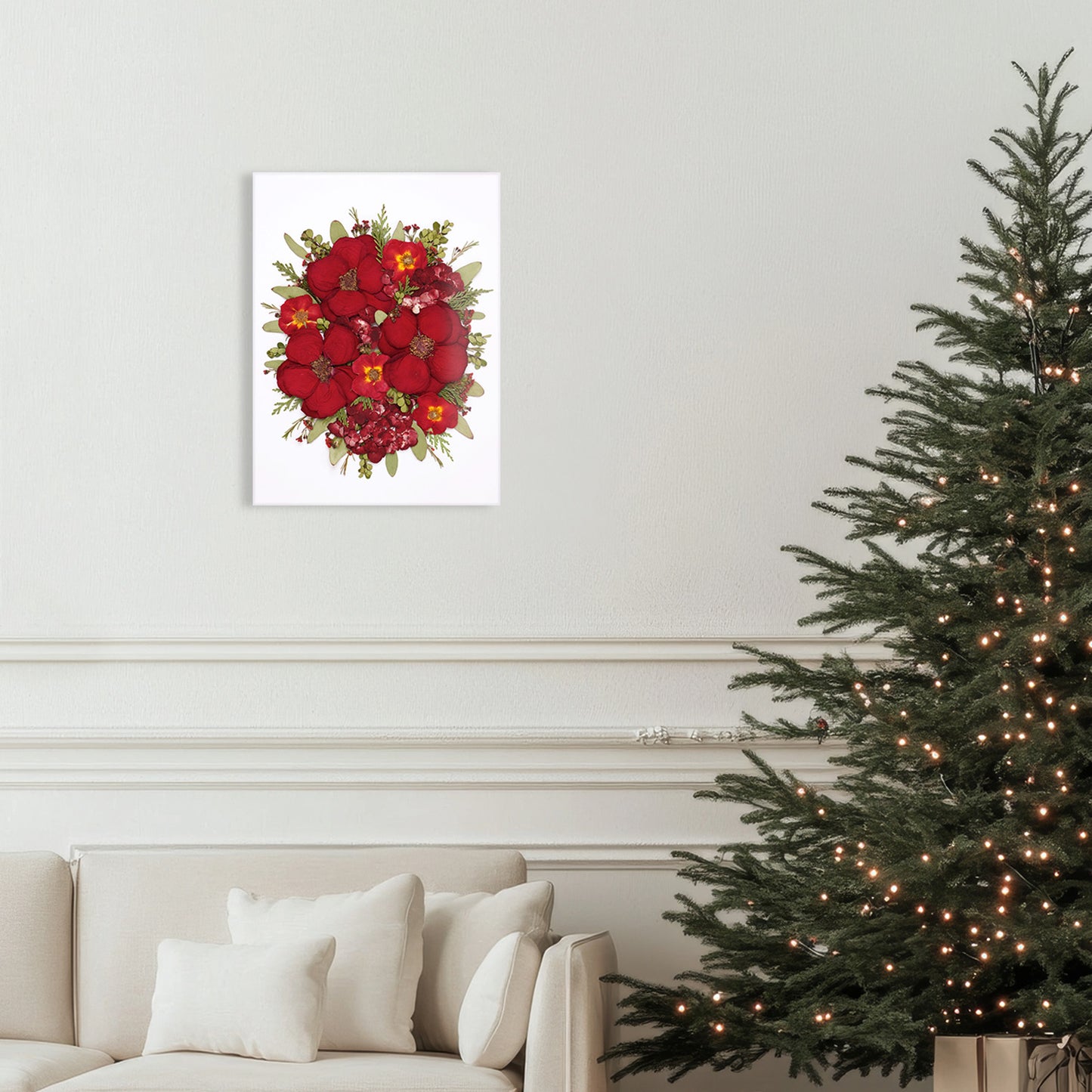 Wrapped In Red Pressed Floral Print