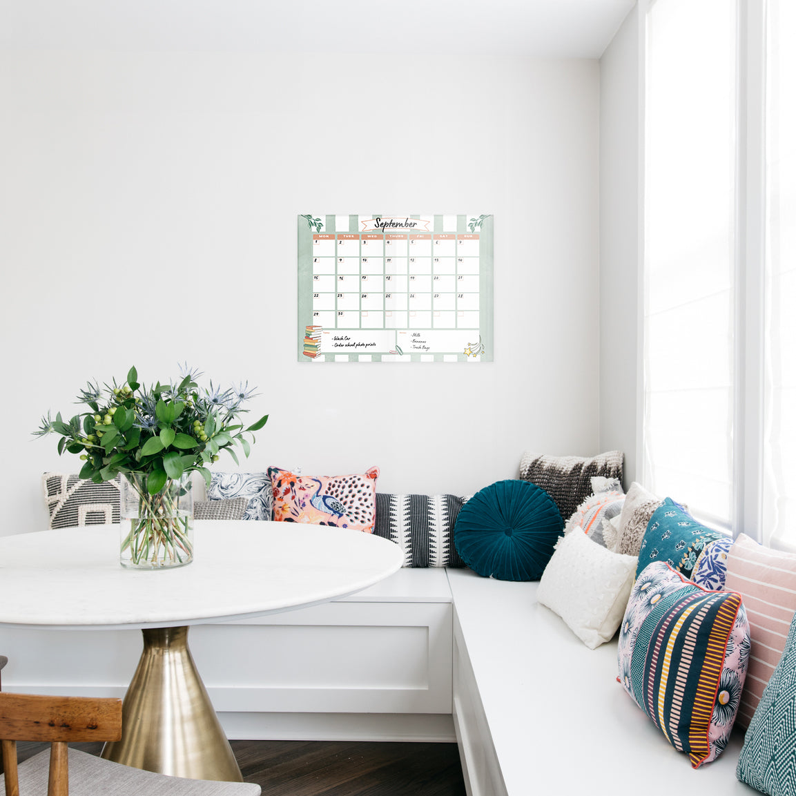 Writable Family Calendar: Meadow Mint