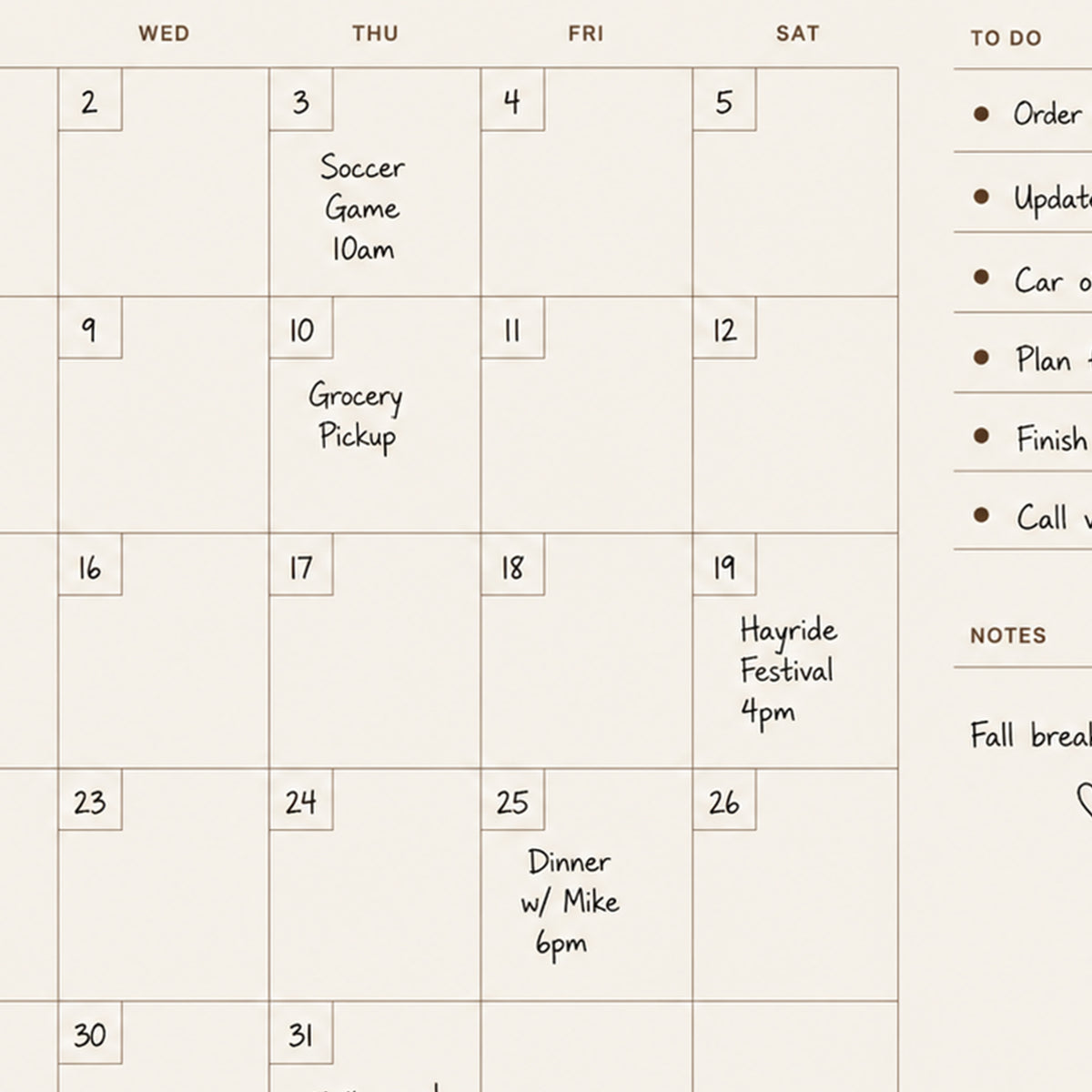 Writable Monthly Calendar: Cocoa